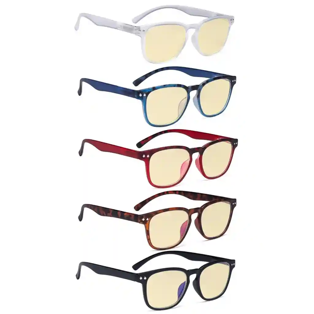Wonas Blue Light Blocking Reading Glasses Yellow Tinted 5 Pack