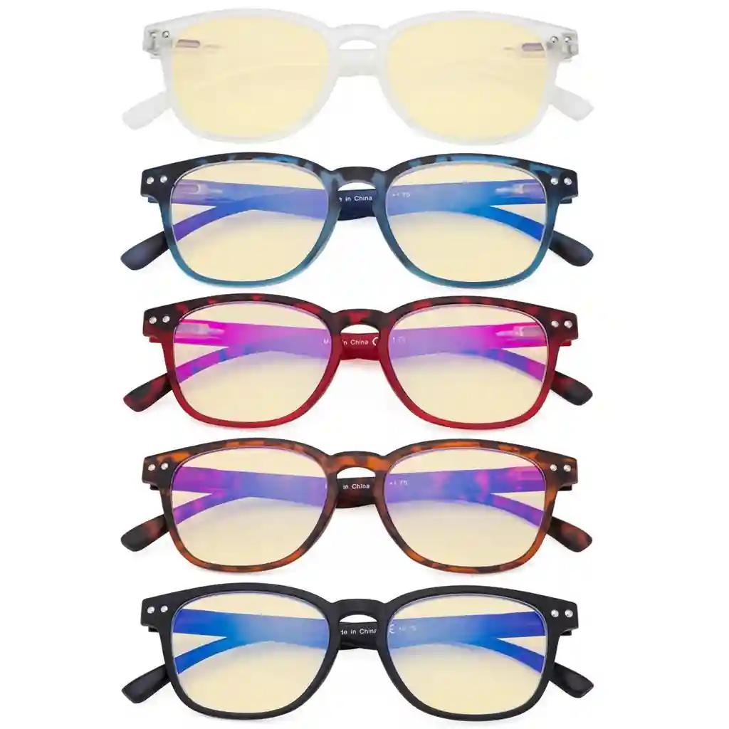 Wonas Blue Light Blocking Reading Glasses Yellow Tinted 5 Pack