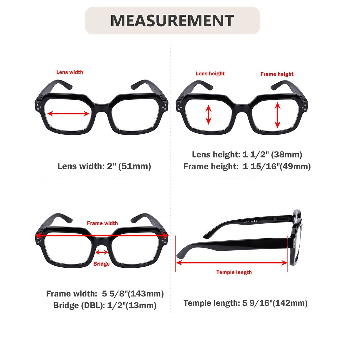 5 Pack Trendy Reading Glasses Polygon Readers R2130 - Gr8sight
