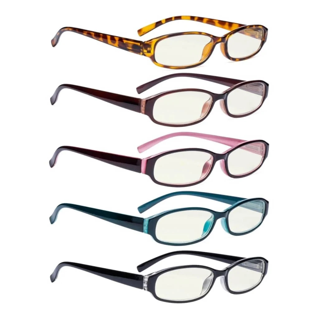 Womcc Blue Light Blocking Glasses Light Yellow Tinted 5 Pack