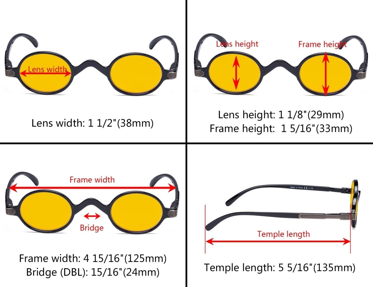 5 Pack Vintage Blue Light Blocking Reading Glasses HPR077X - Gr8sight