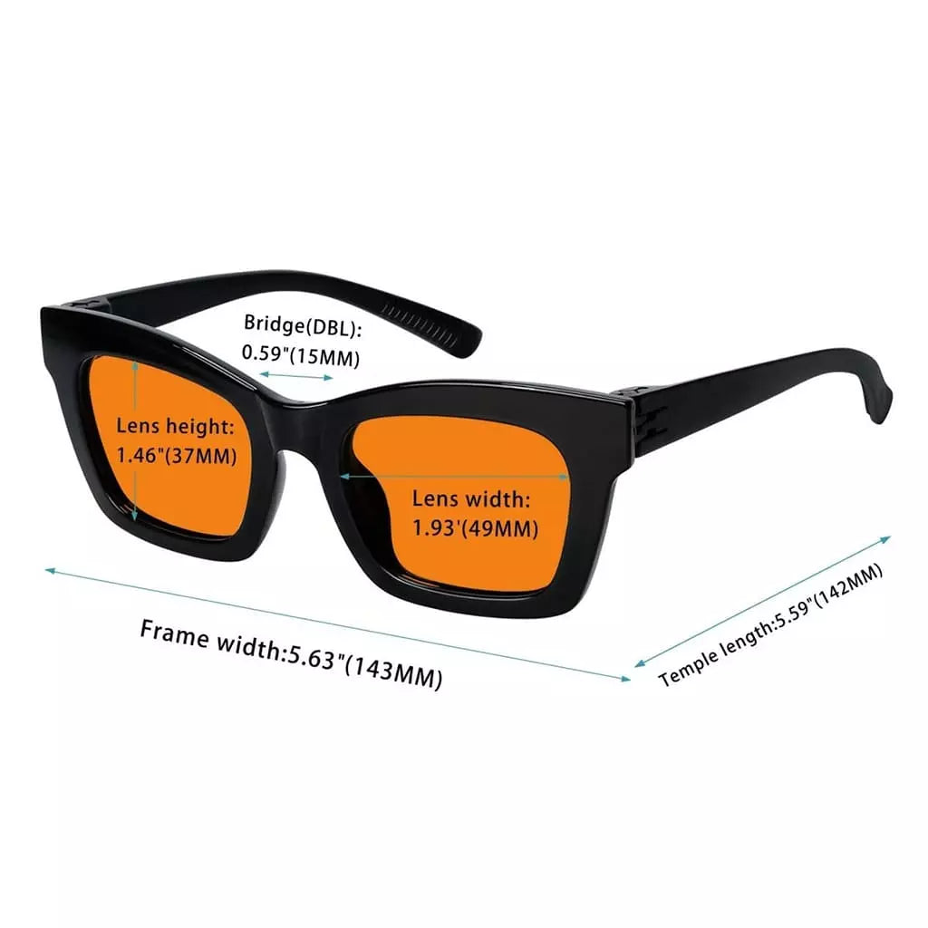 Wosaz 100% Blue Light Blocking Metalless Screwless Glasses Orange Lens 6 Pack