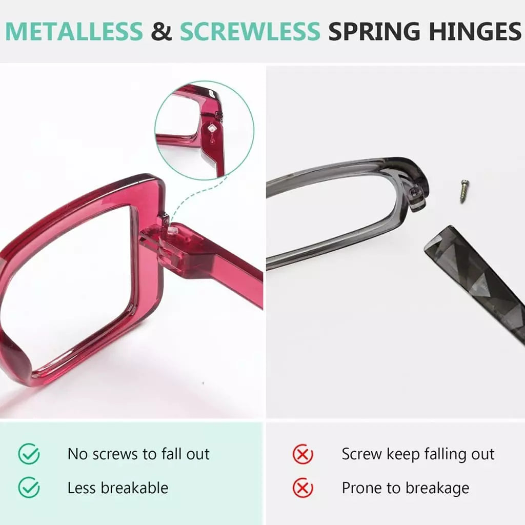 Worbe Metalless Screwless Reading Glasses 6 Pack