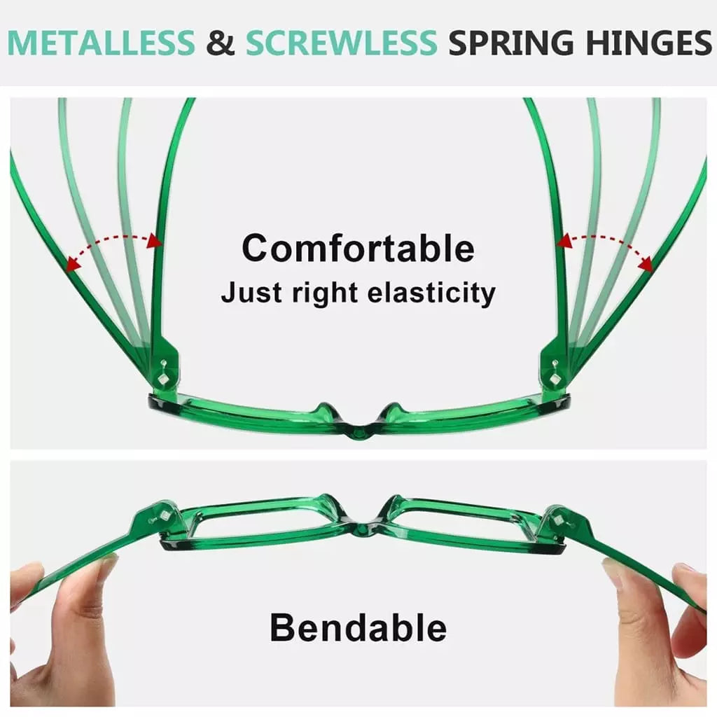 Worbe Metalless Screwless Reading Glasses 6 Pack