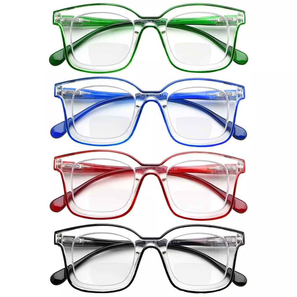 Wolat Bifocal Reading Glasses 4 Pack