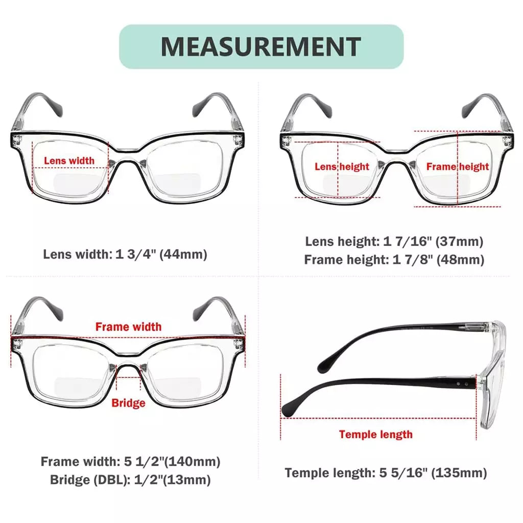 Wolat Bifocal Reading Glasses 4 Pack