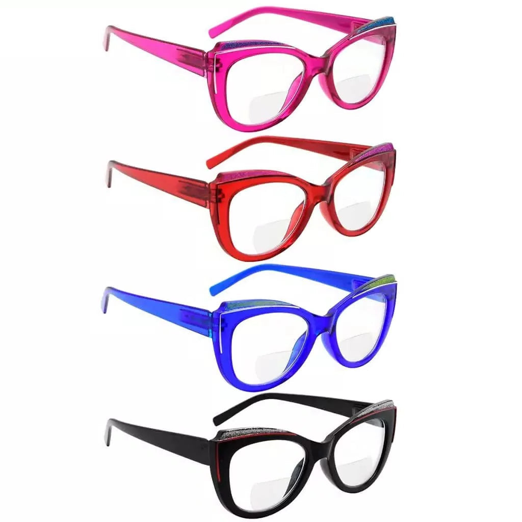Wolbe Bifocal Reading Glasses 4 Pack