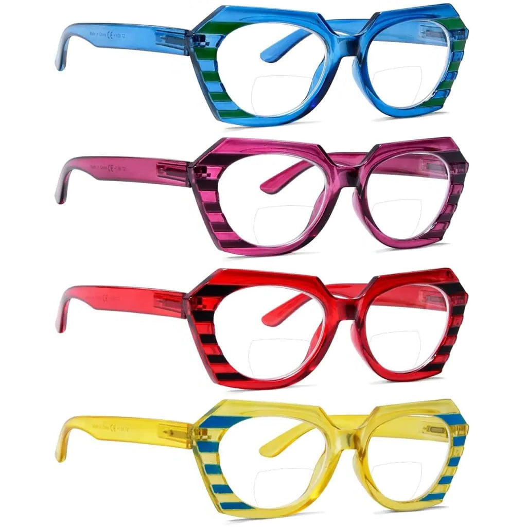 Wolbn Bifocal Reading Glasses 4 Pack