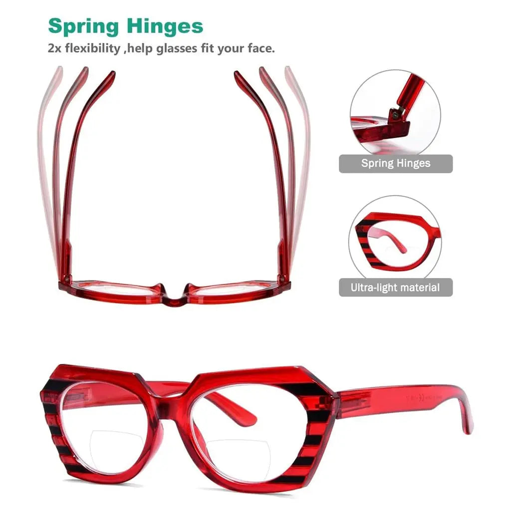 Wolbn Bifocal Reading Glasses 4 Pack