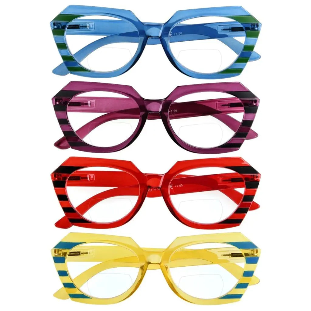 Wolbn Bifocal Reading Glasses 4 Pack