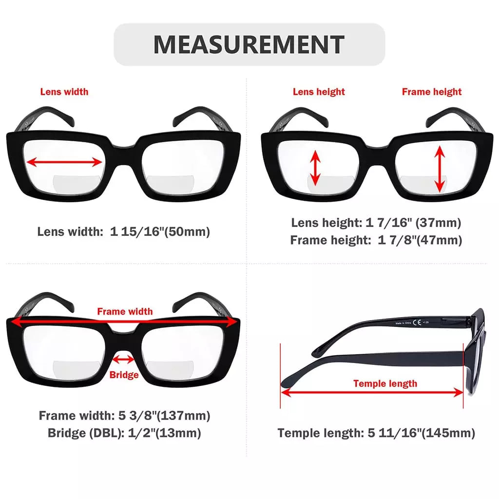 Wolbr Bifocal Reading Glasses 4 Pack