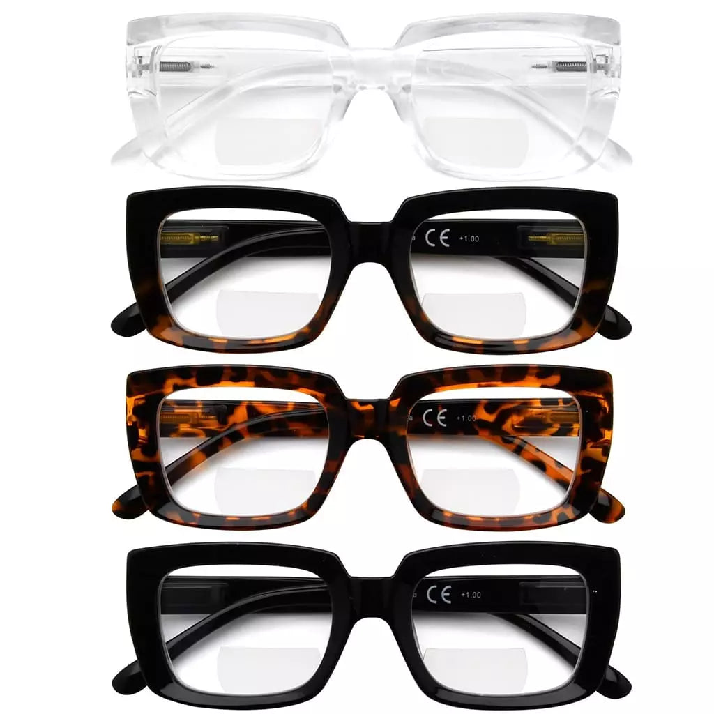 Wolbr Bifocal Reading Glasses 4 Pack