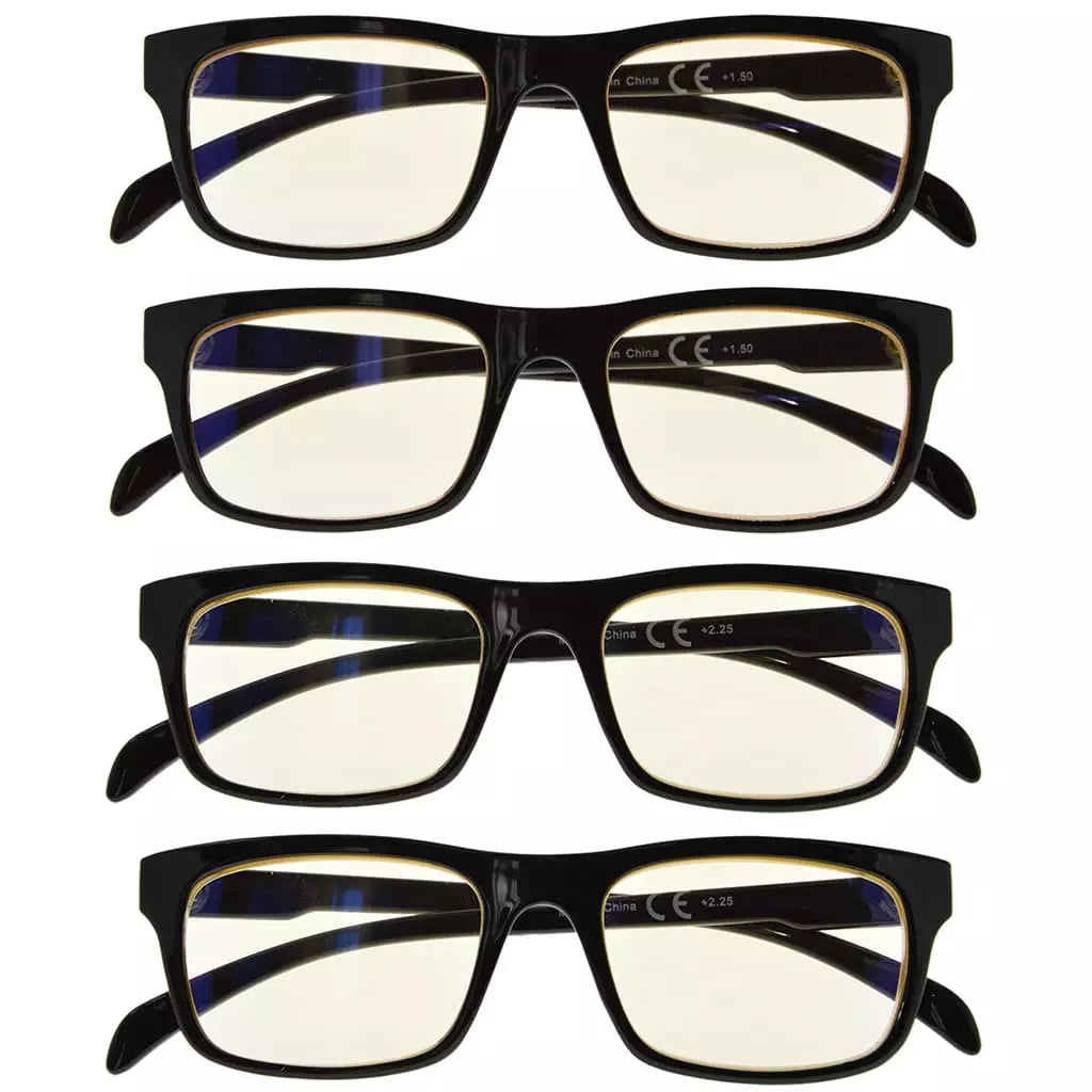 Wohaa Blue Light Blocking Glasses Light Yellow Tinted 4 Pack
