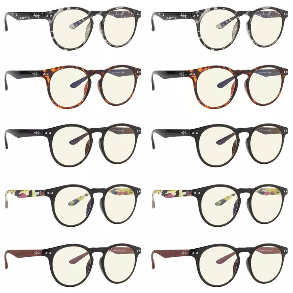 Wohai Blue Light Blocking Glasses Light Yellow Tinted 10 Pack