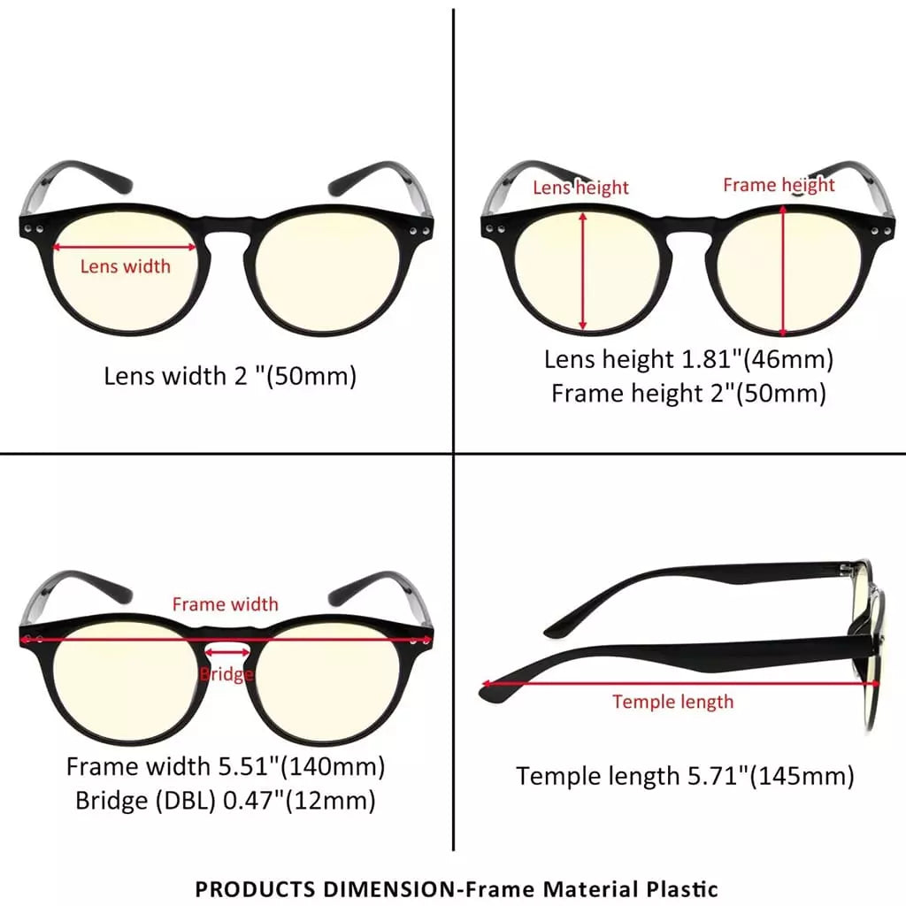 Wohai Blue Light Blocking Glasses Light Yellow Tinted 10 Pack