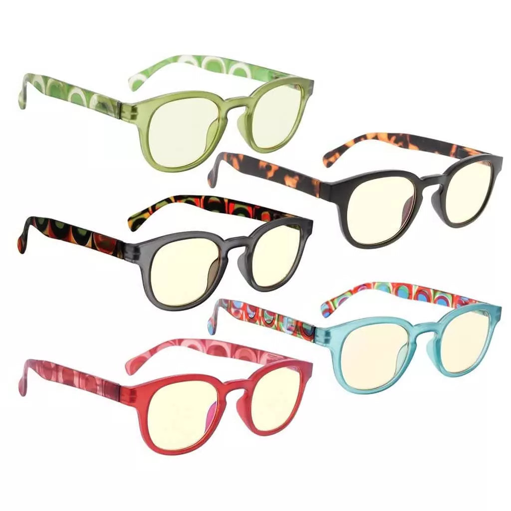 Wohat Blue Light Blocking Glasses Light Yellow Tinted 5 Pack