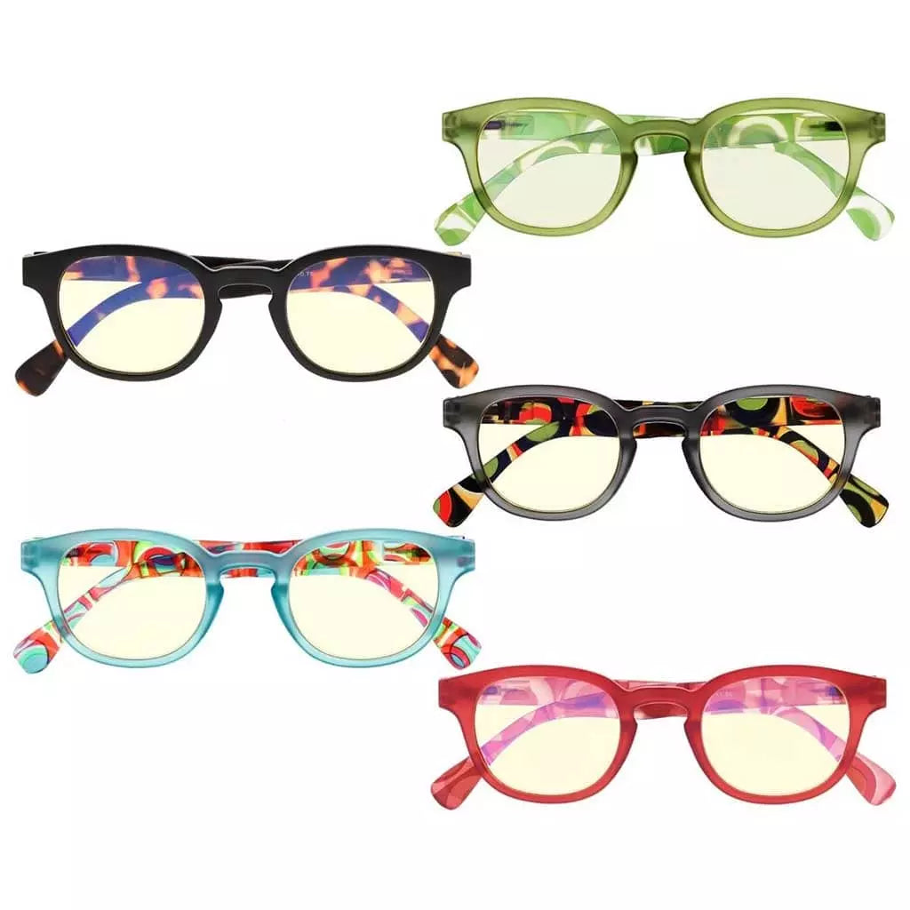 Wohat Blue Light Blocking Glasses Light Yellow Tinted 5 Pack