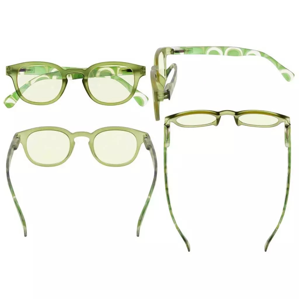 Wohat Blue Light Blocking Glasses Light Yellow Tinted 5 Pack