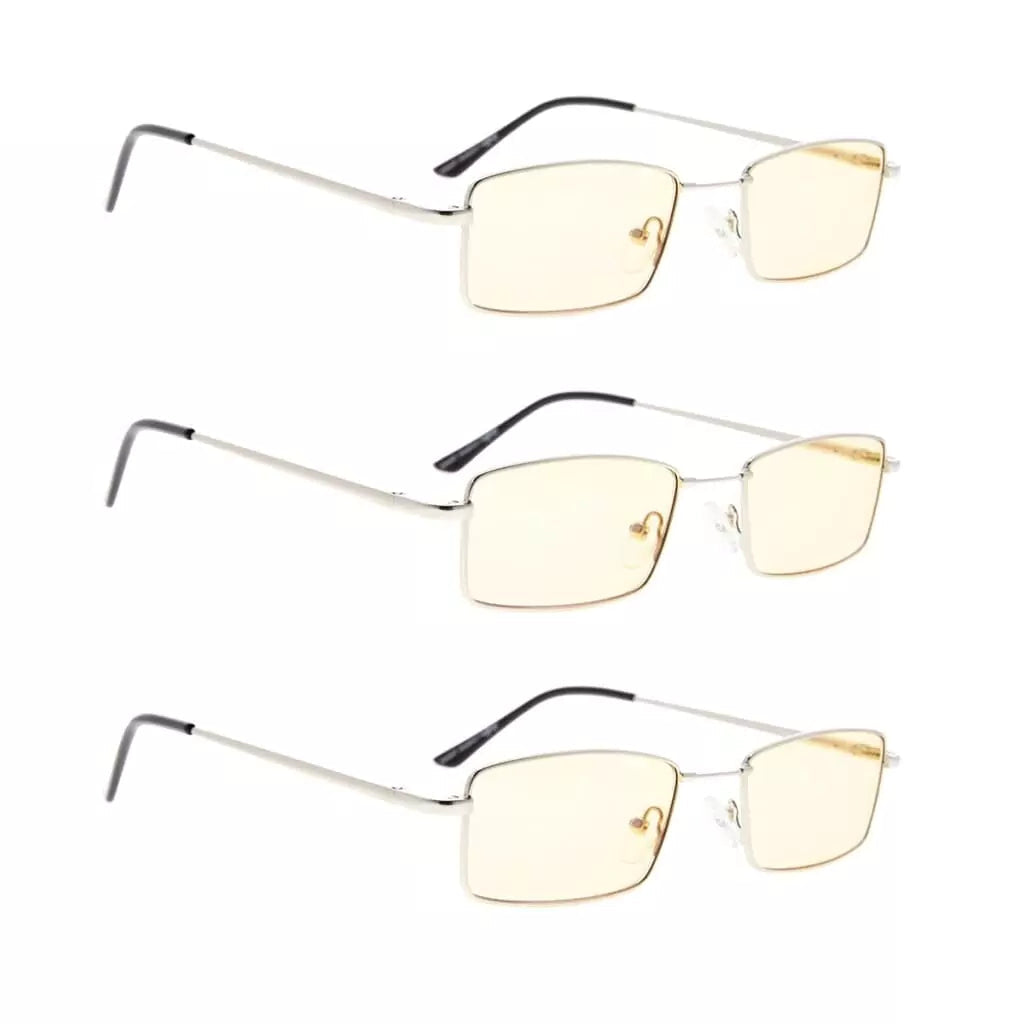 Wohbi Blue Light Blocking Reading Glasses Light Yellow Tinted 3 Pack