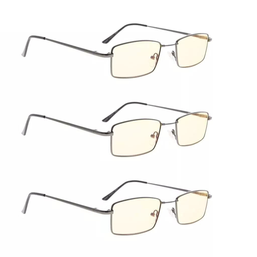 Wohbi Blue Light Blocking Reading Glasses Light Yellow Tinted 3 Pack