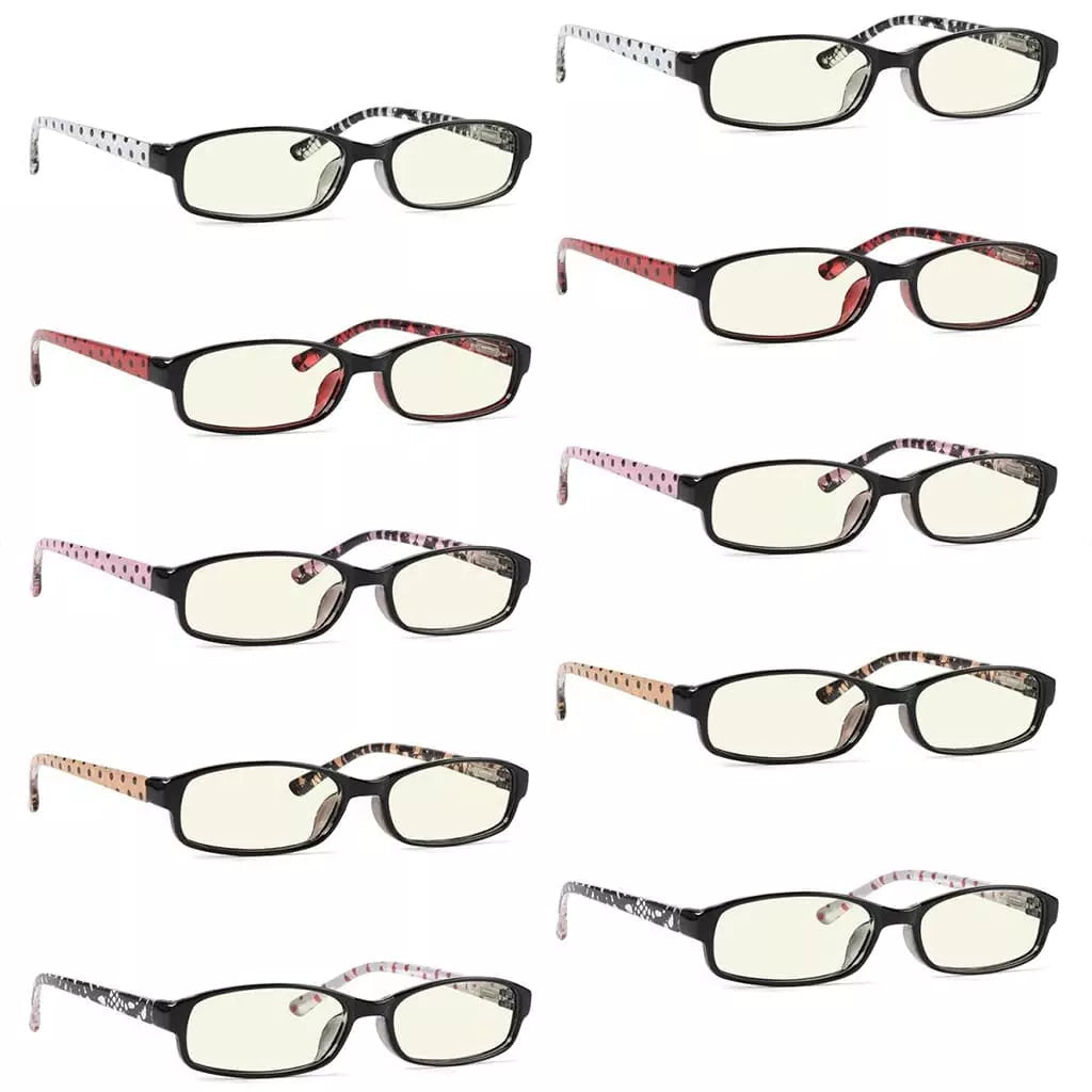 Wohbv Blue Light Blocking Glasses Light Yellow Tinted 10 Pack