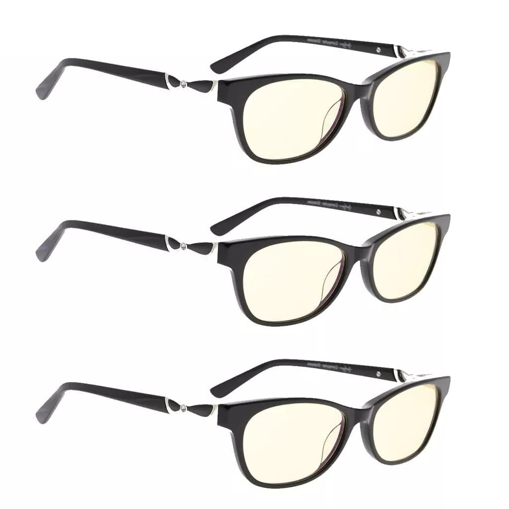 Wohbz Blue Light Blocking Glasses Light Yellow Tinted 3 Pack
