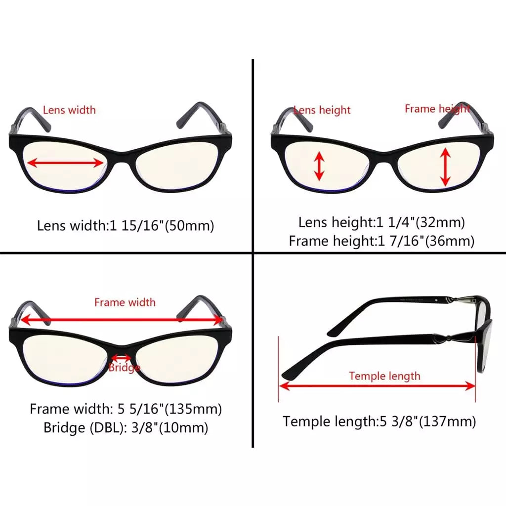 Wohbz Blue Light Blocking Glasses Light Yellow Tinted 3 Pack
