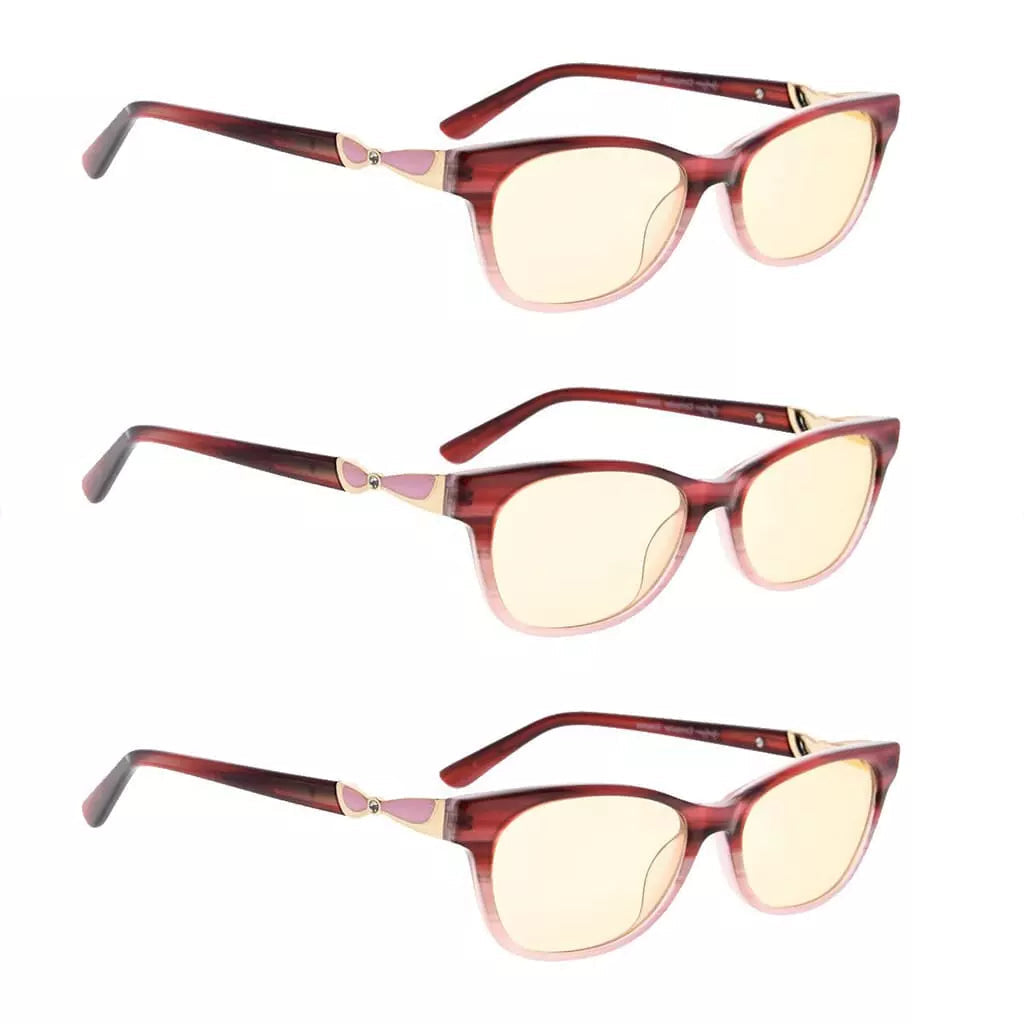 Wohbz Blue Light Blocking Glasses Light Yellow Tinted 3 Pack