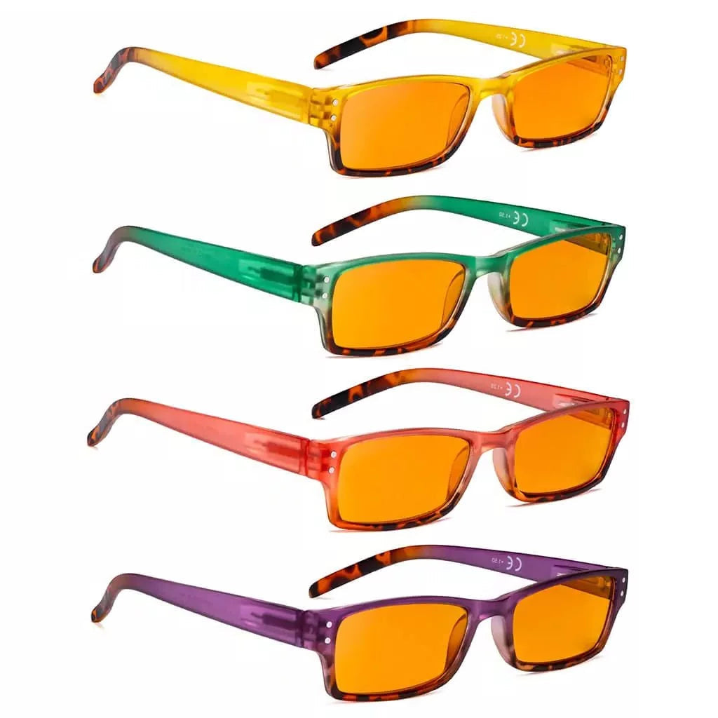 Woqaa Blue Light Blocking Glasses Orange Tinted 4 Pack