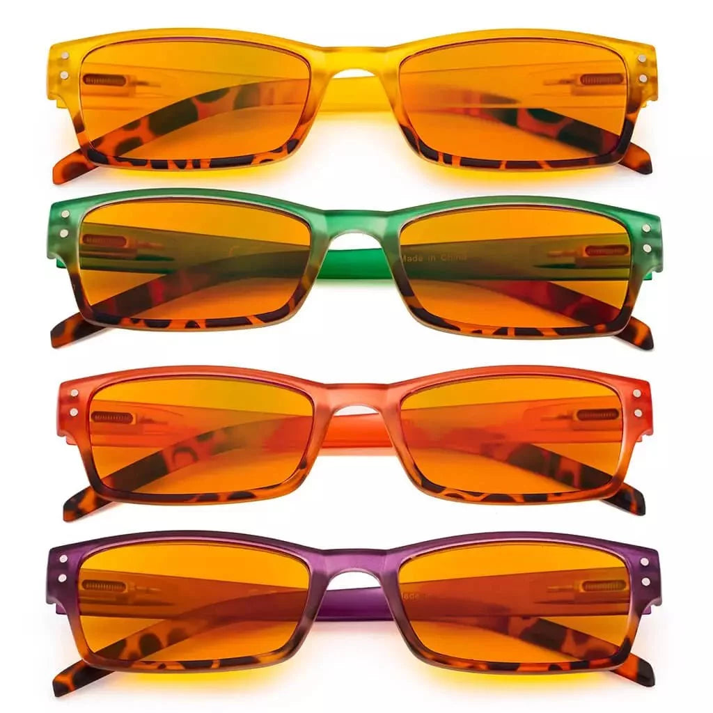 Woqaa Blue Light Blocking Glasses Orange Tinted 4 Pack