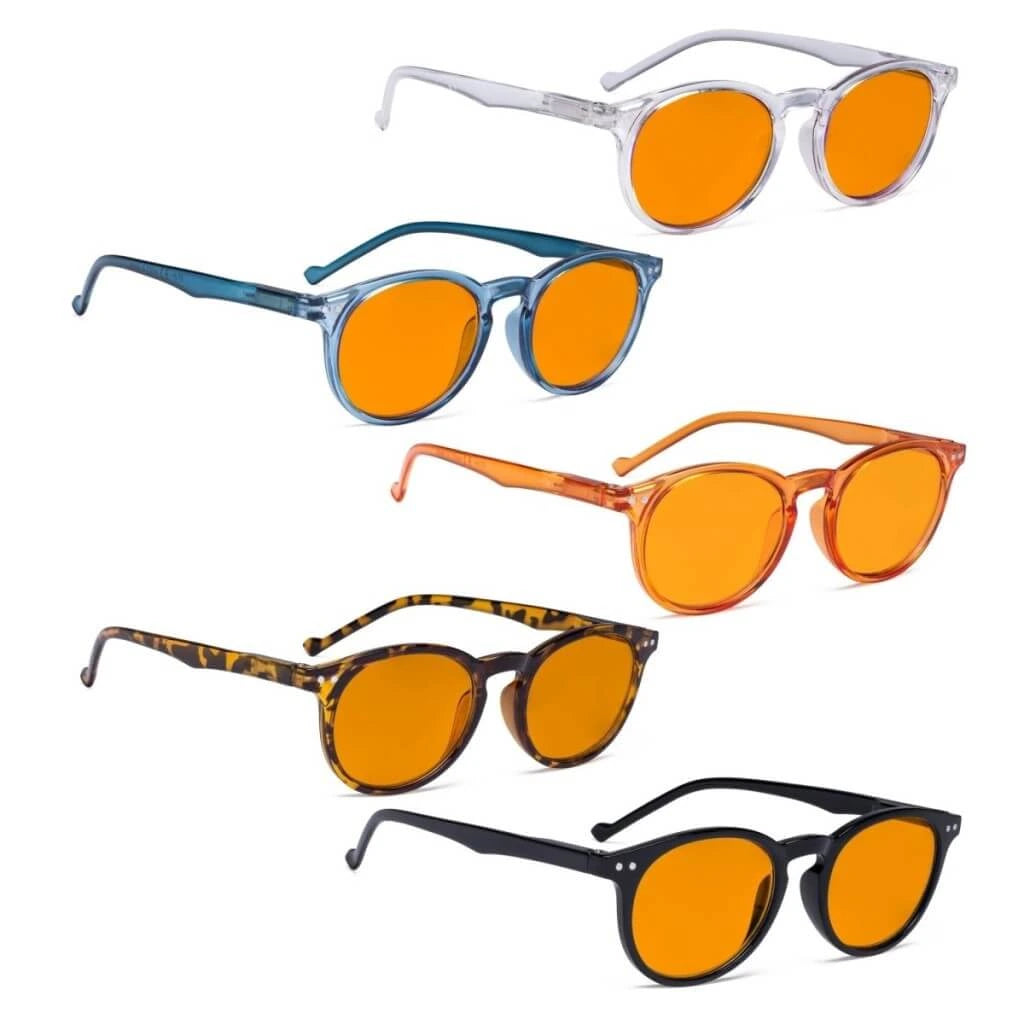 Woqah Blue Light Blocking Reading Glasses Orange Tinted 5 Pack