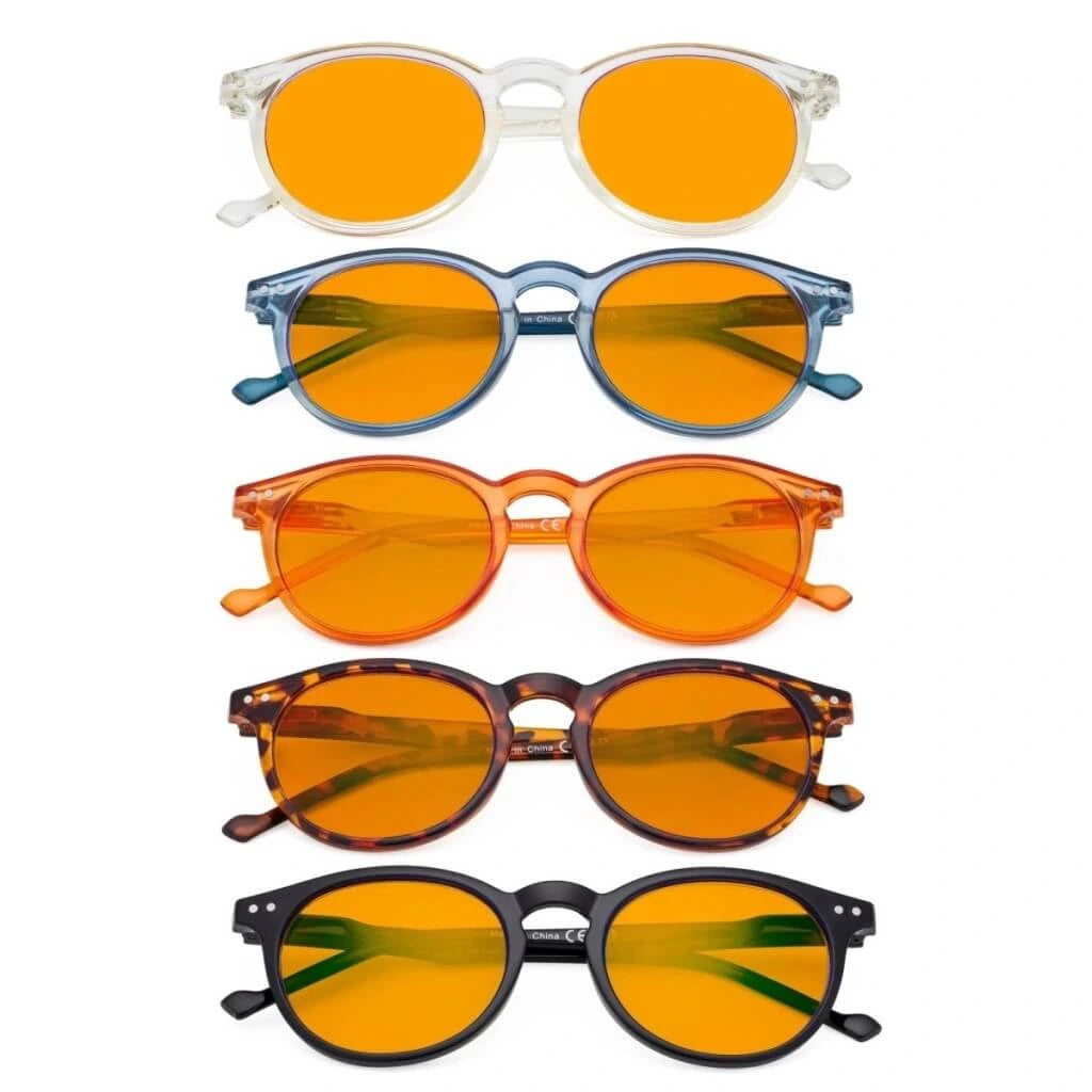 Woqah Blue Light Blocking Reading Glasses Orange Tinted 5 Pack