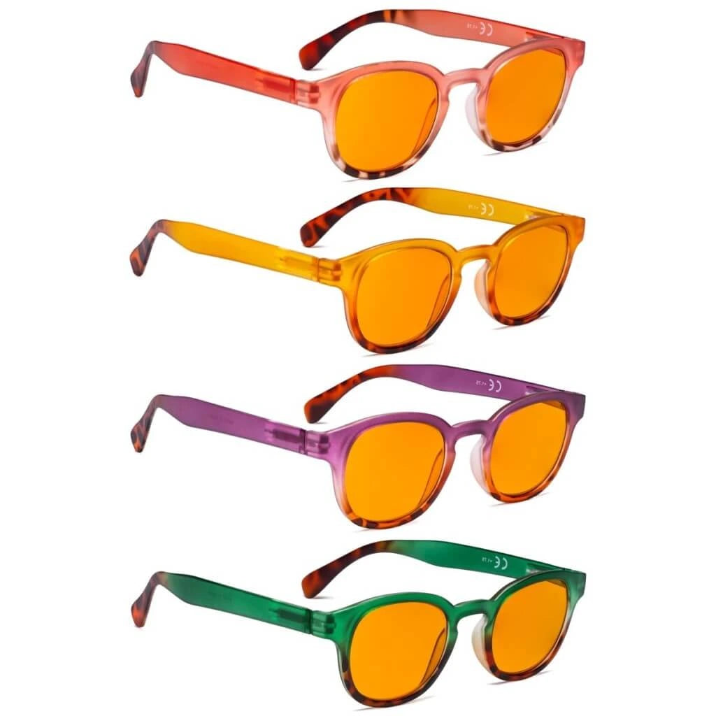 Woqaw Blue Light Blocking Reading Glasses Orange Tinted 4 Pack