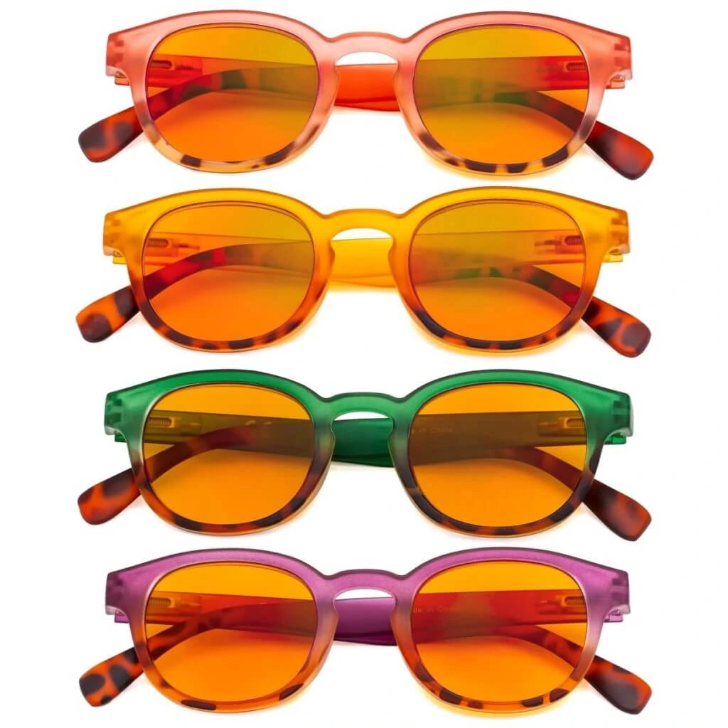 Woqaw Blue Light Blocking Reading Glasses Orange Tinted 4 Pack