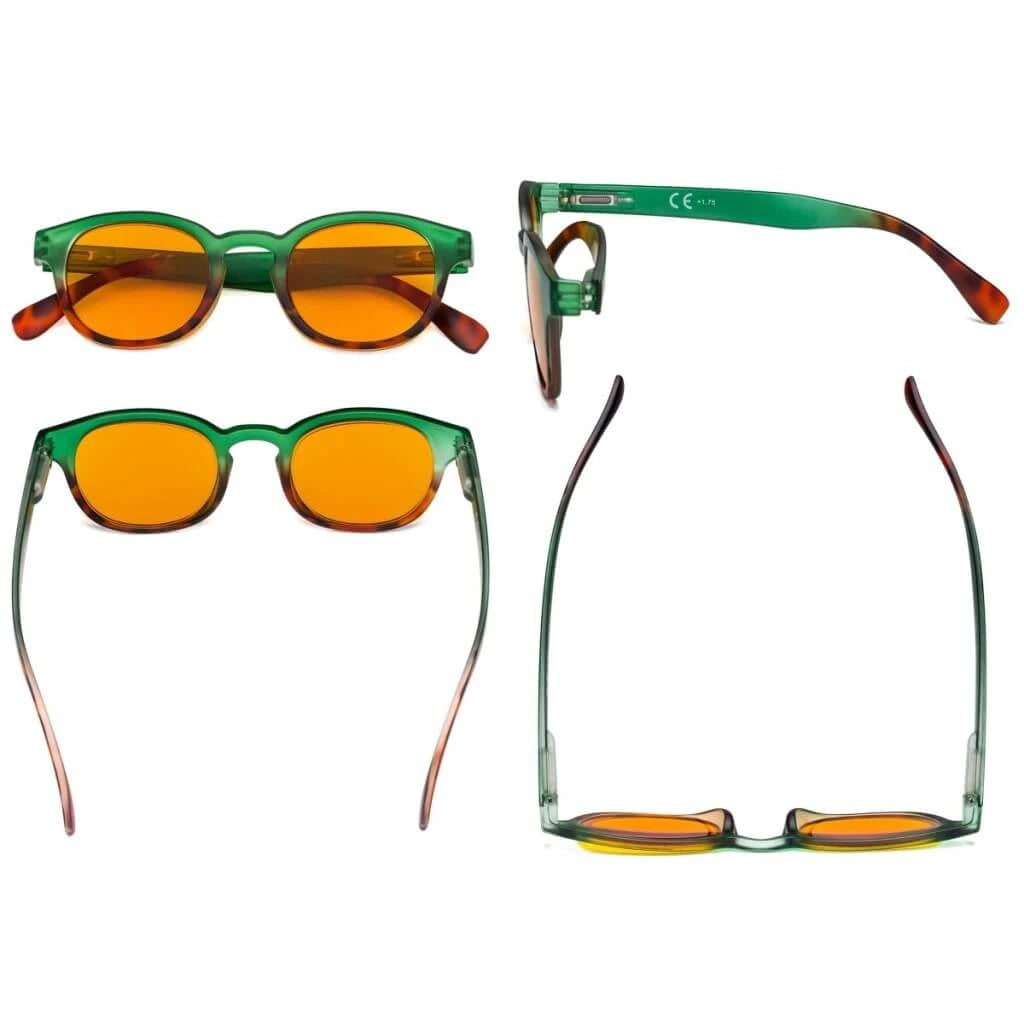Woqaw Blue Light Blocking Reading Glasses Orange Tinted 4 Pack