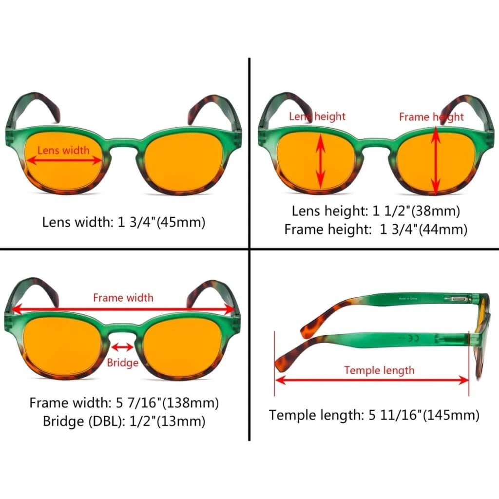 Woqaw Blue Light Blocking Reading Glasses Orange Tinted 4 Pack