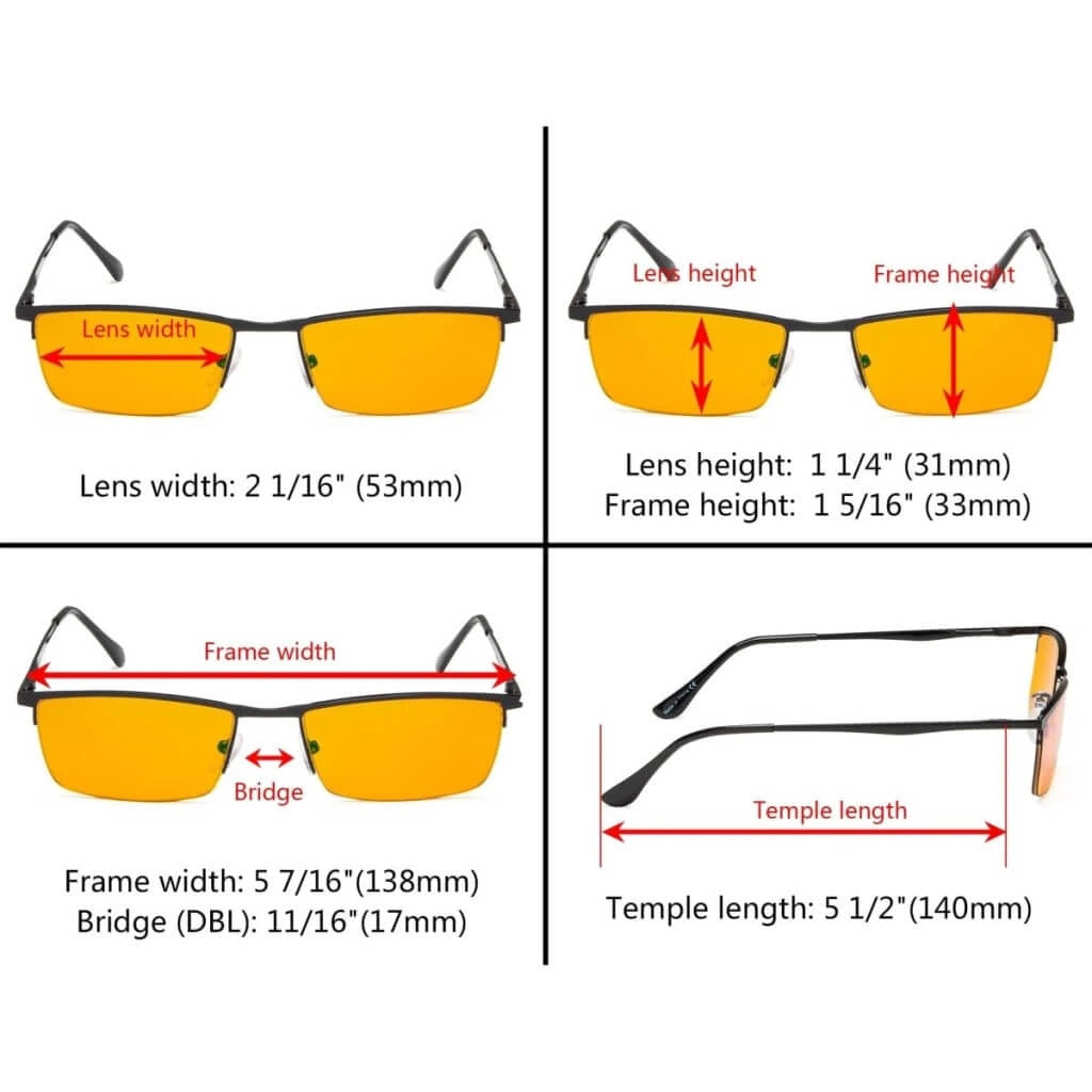 Woqbc Blue Light Blocking Reading Glasses Orange Tinted 4 Pack