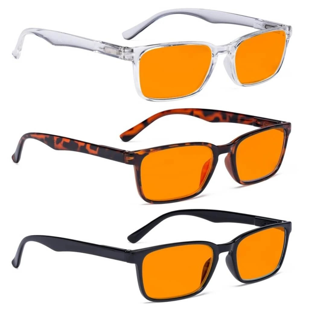 Woqbm Blue Light Blocking Reading Glasses Orange Tinted 3 Pack