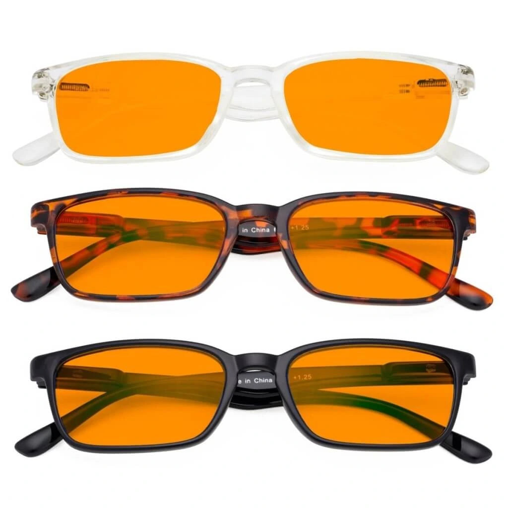 Woqbm Blue Light Blocking Reading Glasses Orange Tinted 3 Pack