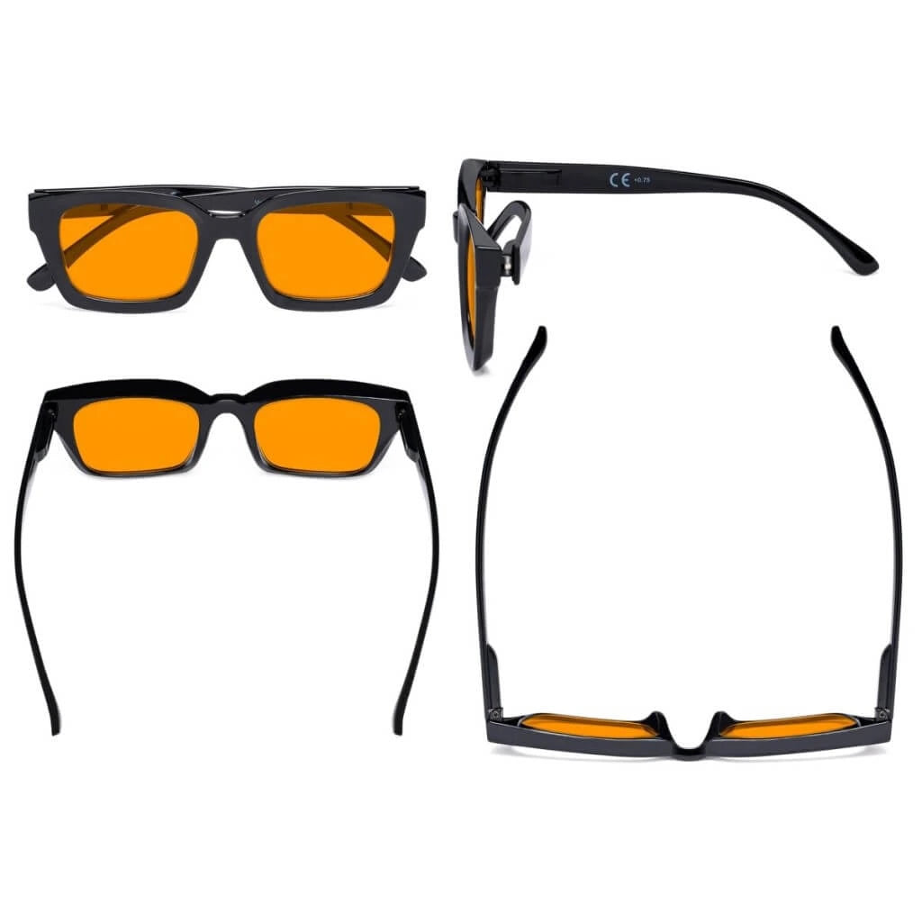 Woqbu Blue Light Blocking Glasses Orange Tinted 12 Pack