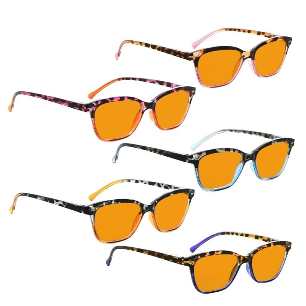 Woqbz Blue Light Blocking Glasses Orange Tinted 5 Pack