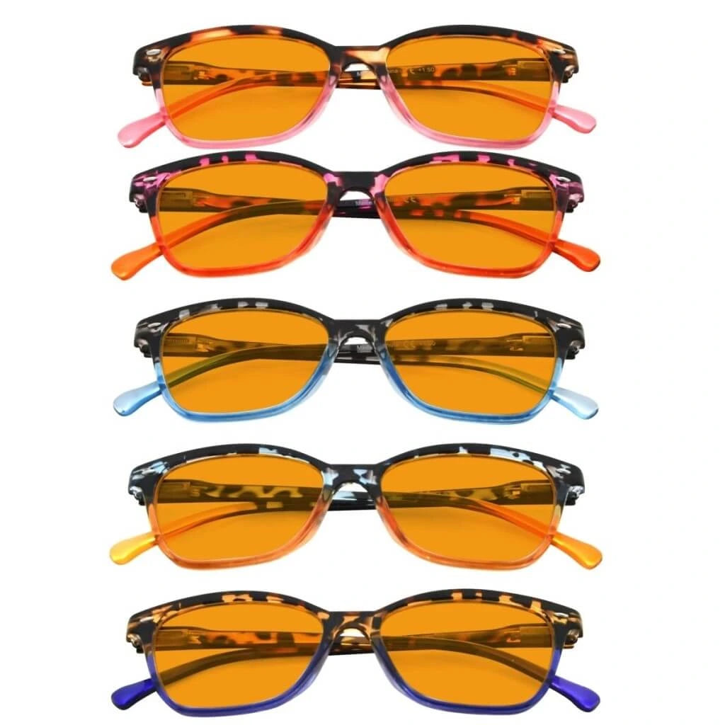 Woqbz Blue Light Blocking Glasses Orange Tinted 5 Pack