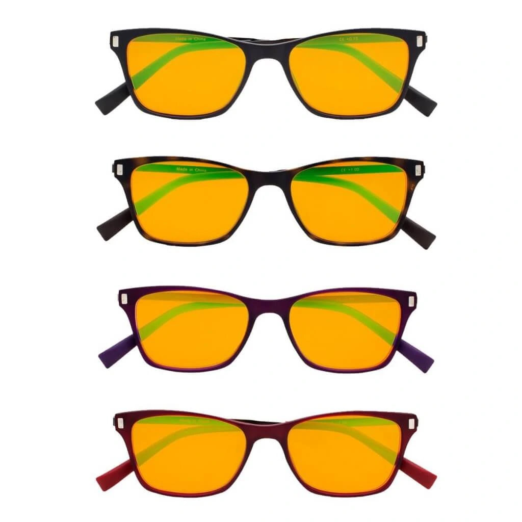 Wovad Blue Light Blocking Reading Glasses Orange Tinted 4 Pack