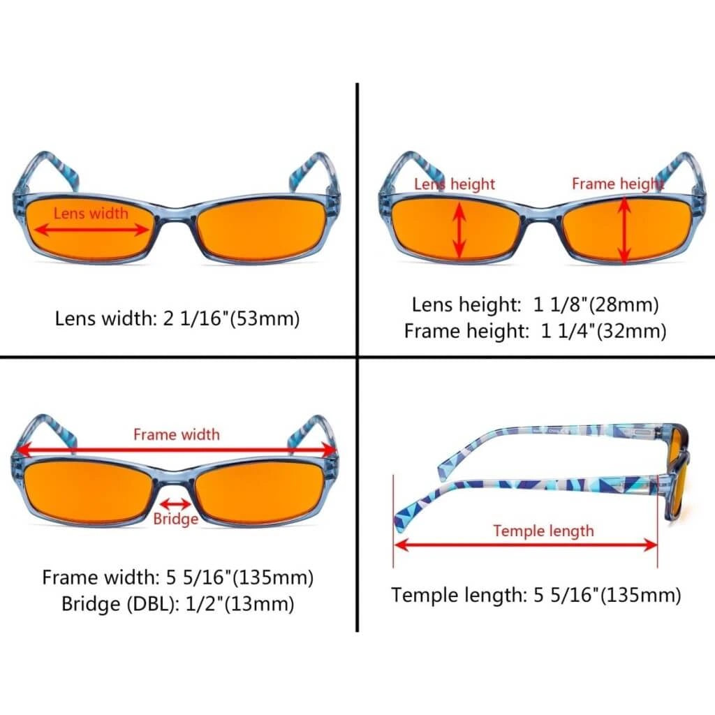 Wovaz Blue Light Blocking Reading Glasses Orange Tinted 5 Pack