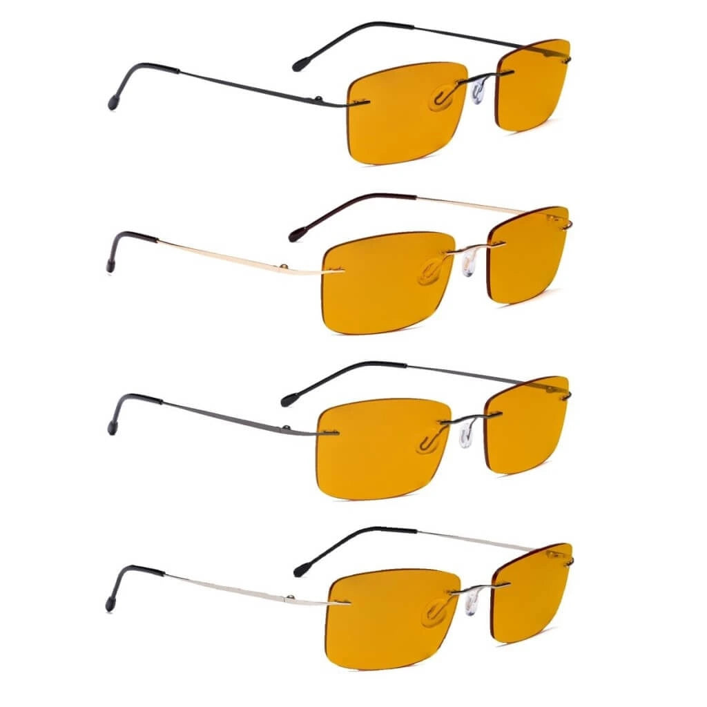 Wovbi Blue Light Blocking Glasses Orange Tinted 4 Pack