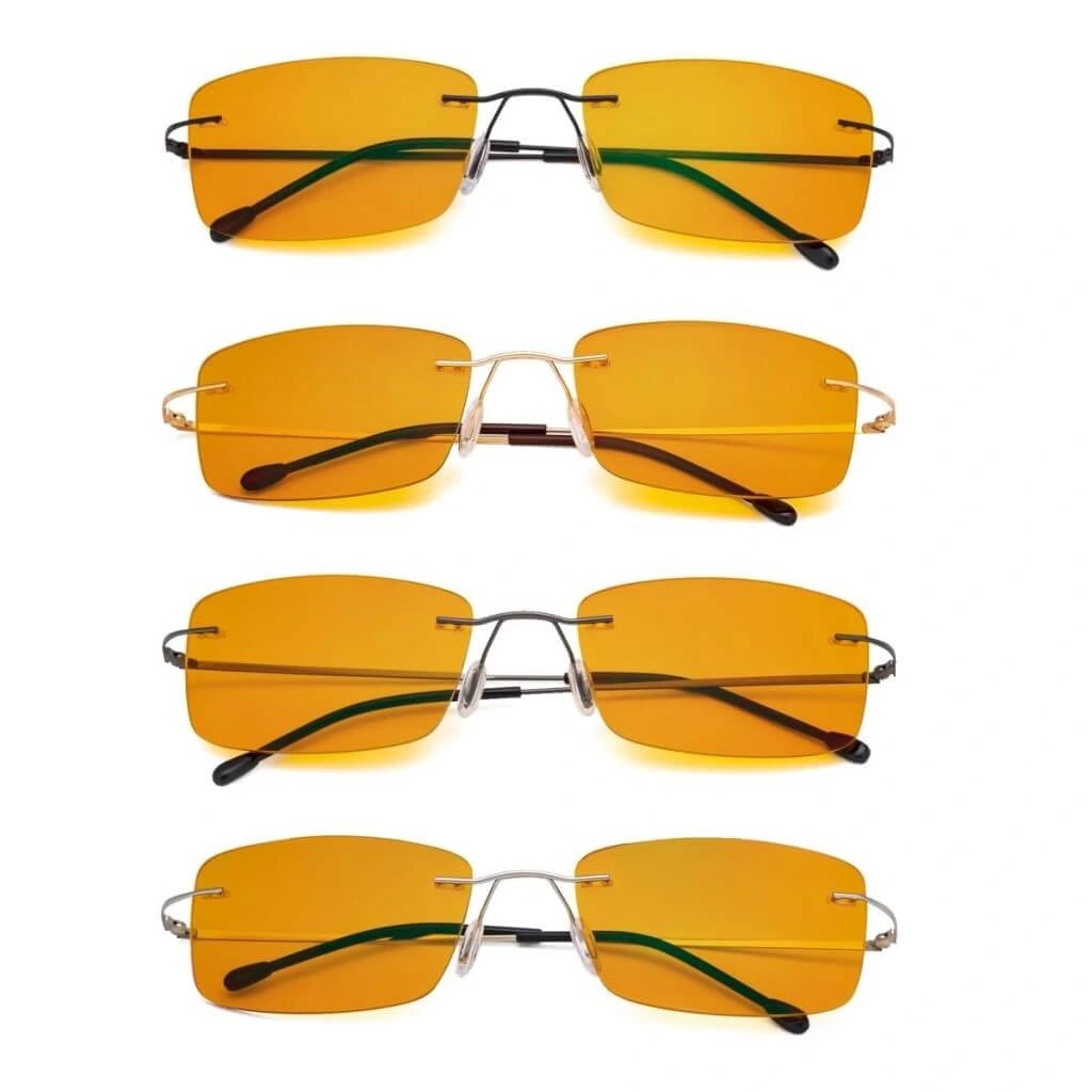 Wovbi Blue Light Blocking Glasses Orange Tinted 4 Pack