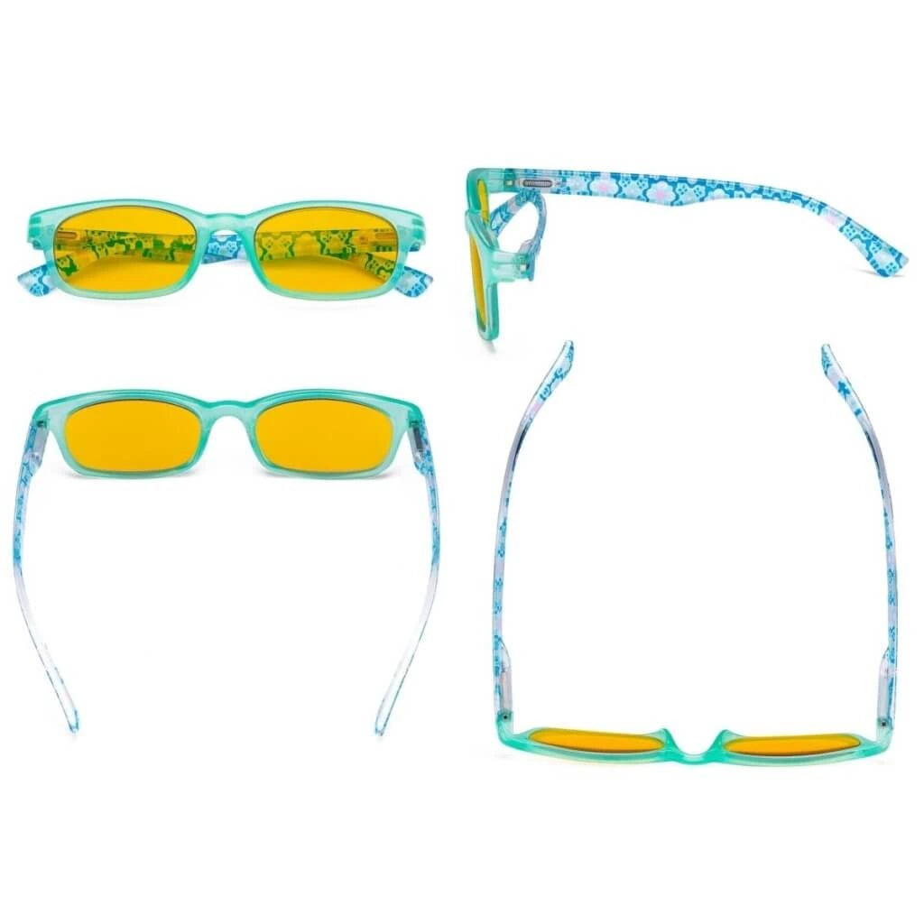 Wooac Blue Light Blocking Glasses Amber Tinted 3 Pack