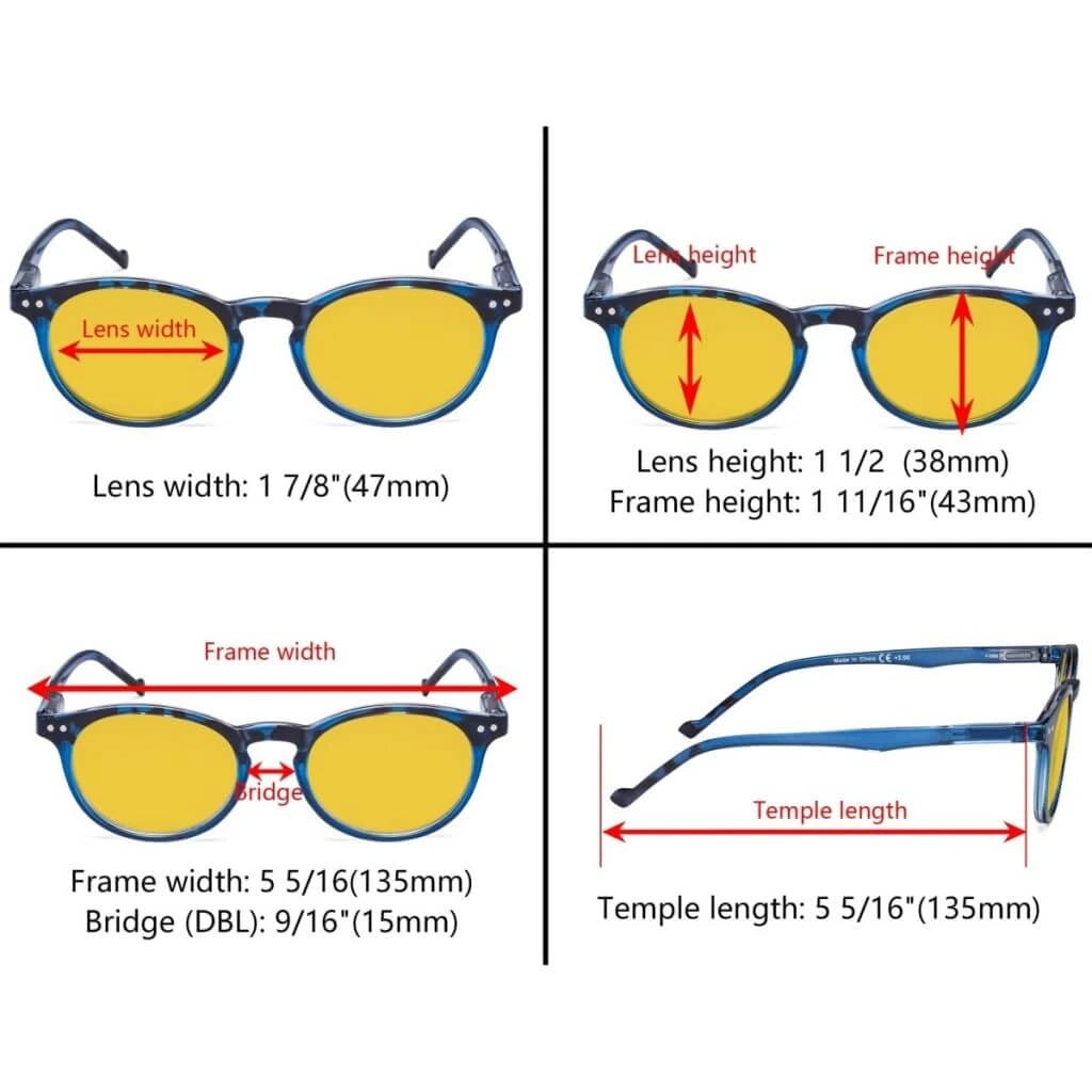 Wooan Blue Light Blocking Reading Glasses Amber Tinted 5 Pack
