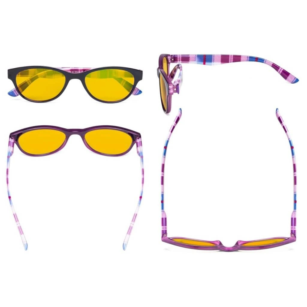 Wooao Blue Light Blocking Glasses Amber Tinted 5 Pack
