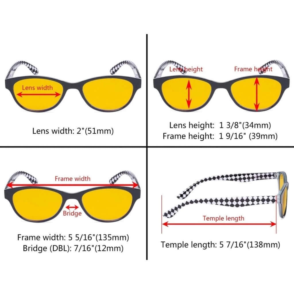 Wooao Blue Light Blocking Glasses Amber Tinted 5 Pack
